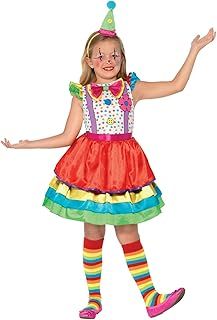 Smiffys Deluxe Clown Girl Costume, with Dress and Hat, Girls Fancy Dress, Clown Dress Up Costume, Age 7-9