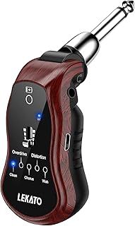 Guitar Headphone Amp, LEKATO Mini Guitar Amplifier Rechargeable Pocket Guitar Amp with Bluetooth, Multi Effects Clean Chorus Overdrive Distortion and Wah