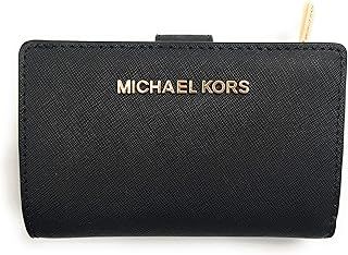 Michael Kors Jet Set Travel Wallet, Black, Women-Adults, Unisex, Leather, Wallet, Bi-Fold, Coin Compartment
