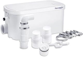 Aquamatix Shower Pump 250W, Compact Sanitary Disposer, Drain Pump 8 m Vertical Height, 100L/min for Showers and Sinks, 2 Inlets with Carbon Filter