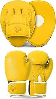 Lions Boxing Gloves and Pads - Hook & Jab Mitts Sparring Gloves Set Mma Punch Bag Training Kit