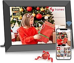 FRAMEO Digital Photo Frame WiFi 10.1 Inch, 1280x800 HD IPS Touch Screen- Smart Electronic Digital Picture Frame, Built in 32GB Memory Auto-Rotate, Wall Mountable, Micro SD, Share Photos/Videos