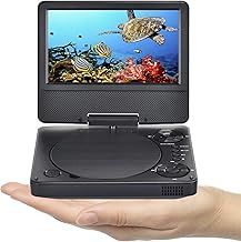 YOOHOO 9.5"Mini Portable DVD Player for Car and Kids with 7.5"HD Swivel Screen Supports All-Region, multi region,car dvd players for kids,Earphone/SD Card/USB/AV-in/AV-out