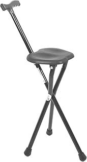 PEPE Mobility - Walking Stick with Seat Foldable (Height 34.2"), Chair for Adults, Seat Sticks for Men and Women, Aluminium 3 Legs, Cane Black
