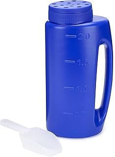 Katai 2L Hand Held Spreader in Blue. Adjustable Hole Size for Seed, Fertiliser, Salt to Deice or any size Granule Complete with Scoop