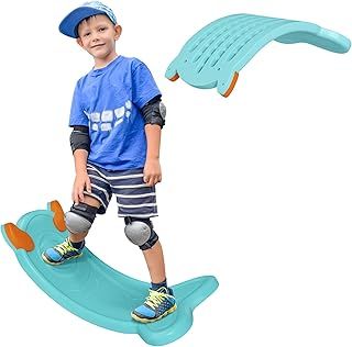 Balance Board Kids, Wobble Board Kids Seesaw Rock, Toddler Curved Balance Board for Balance Training & Sensory Play