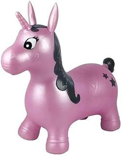 Lexibook Inflatable Jumping Unicorn, bouncing game, Manual pump is included, pink, BG050UNI,large