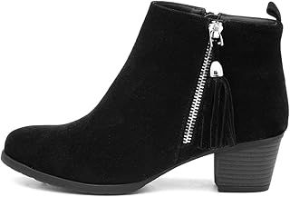 Lilley Mel Womens Black Faux Suede Heeled Boot