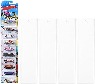 Model Car Display Case Wall Mount - Holds Up to 50 Cars - Compatible with Hot Wheels Matchbox Packaged Cars - Diecast Blister Packed Toy Car Organizer Display Shelf Rack Wall Storage (5-Pack)