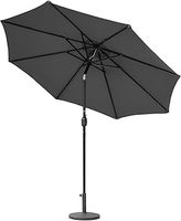 Harrier Crank & Tilt Parasol with LED Lights [2.7m] – Outdoor Garden Patio Umbrella with Optional Waterproof Cover – 5 Colour Options (Grey, Parasol Only)