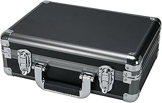 RB-340 Black Flight Case with Silver Trim, Protective Durable Case for Camera Tools Electronics DJ and More, Compatible With Foam, L 340mm x W 240mm x H 120mm