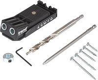 Trend Twin Pocket Hole Jig with HSS Drill Bit & Depth Setting Collar, Square Drive Bit & Pocket Hole Screws Selection, PH/JIG/C