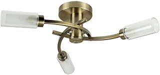 MiniSun | Modern 3 Way Spiral Light Fitting with Clear and Frosted Glass Shades | Pendant Lights, Home Décor & Improvement Essential