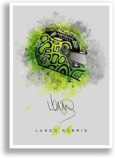 Lando Norris Signed Photo F1 Legend Helmet Poster Print Autograph Framed Display Memorabilia Gift (A4 poster only)