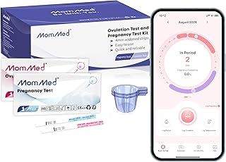 MomMed 80 Ovulation Test Strips and 25 Early Pregnancy Test Strips(HCG25-LH80), Ovulation & Fertility Tests Kit with 105 Urine Cups, High Accurate Fertility Test for Women
