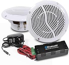 E-Audio Bluetooth Ceiling Speaker Kit Bathroom Wireless Bluetooth Amplifier Water Resistant Ceiling Speakers (2 Way)