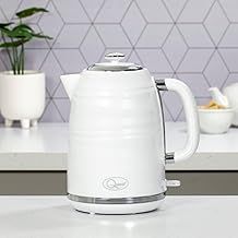 Quest Harmony Rapid Boil Kettles / 1.7L Capacity/Spout Filter Kettle/Sleek Modern Design/Water Level Indicator/Overheat Protection & Auto-Off Function/Cord Storage / 3000W (White)