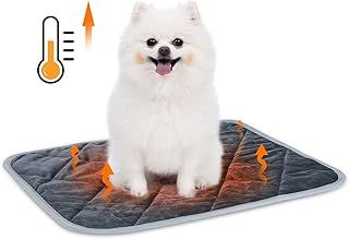 Nobleza Self Heating Pet Pad, Thermal Dog Cat Blanket Machine Washable Reusable, Safe Self Heated Soft Pet Blankets, Non-Slip Warm Puppy Rabbit Mat, Size M 60x45cm Grey