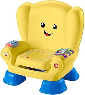 Fisher-Price Laugh & Learn Smart Stages Chair - UK English Edition, yellow, interactive musical toddler toy, BHB96