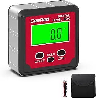 GemRed Digital Level Box, Digital Angle Finder Tool Bevel Gauge Inclinometer with Hold Function Backlight and Magnetic Base for Woodworking Building Mechanical Tilt Adjustment, Battery Included