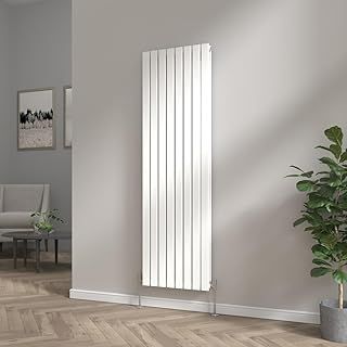 NRG 1800x544 Vertical Column Designer Radiator Gloss White Double Flat Panel