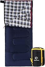 REDCAMP Cotton Sleeping Bag for Adult, Flannel Compact Sleeping Bag for Camping Fishing 3-4 Season Cold Weather Winter, 2lbs