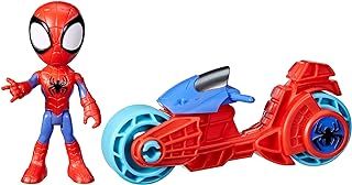 SPIDEY AND HIS AMAZING FRIENDS Marvel, Spidey Action Figure, Toy Motorcycle, Toys for 3-Year-Old Boys and Girls and Up, Red, Blue