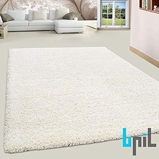 SHAGGY RUGS SOFT PLAIN Thick 5CM TWISTED PILE ANITSKID SMALL MEDIAM LARGE AREA RUGS, Authentic Turkish shaggy Rugs (CREAM, 200X290CM)
