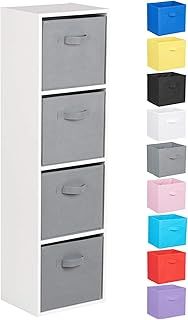 Hartleys 4 Tier White Cube Unit - Choice of Storage Boxes