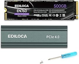 EN760 SSD with Heatsink 500GB PCIe Gen4, NVMe M.2 2280, Up to 4800MB/s, 3D NAND TLC, Internal Solid State Drive, Dynamic SLC Cache, Compatible with PS5 and PC