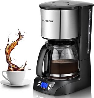 Aigostar Filter Coffee Machine, Programmable Drip Coffee Maker with 24hr Timer & 40min Keep Warm, Fast Brewing, 1.5L Coffee Filter Machine with Anti-Drip & BPA Free - Benno 30YWZ