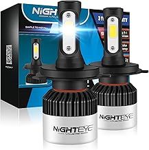 Nighteye H7 Led Headlight Bulbs, 350% Extremely Bright H7 Led Bulb 9000LM 72W, Car H7 Led Headlight Conversion Kit, 6500K Cool White Replacement H7 Headlight Bulb (2 PCS)