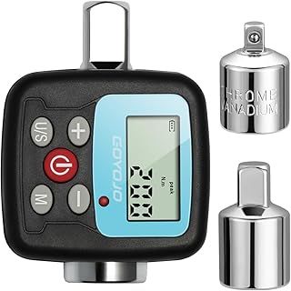 Digital Torque Wrench Set with 1/2" 1/4" 3/8" Adapters High Accuracy 4 Torque Units Backlit Display 2 Modes Perfect for Automotive Bike Bicycle Motorcycle DIY & Home Repairs (200N.m)
