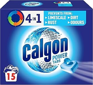 Calgon 4-in-1 Washing Machine Cleaner and Water Softener Tablets, Removes Limescale & Odours, Deep Clean, Units: 15 Tablets, Pack of 1 (Packaging May Vary)