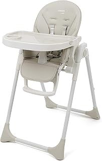 BABYLO Nosh from Birth High Chair, Adjustable + Folding with 7 Height, 3 Seat Positions Including Lie Flat, No Assembly Required, Dove Grey