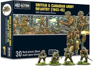Warlord Games British & Canadian Army infantry (1943-45) - 28mm Scale Plastic Miniatures for Bolt Action Highly Detailed World War 2 Miniatures for Table-top Wargaming