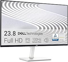 Dell S2425H 24 Inch Full HD (1920x1080) Monitor, 100Hz, IPS, 4ms, 99% sRGB, Built-in Speakers, Ultrathin Bezel, 2x HDMI, 3 Year Warranty, White