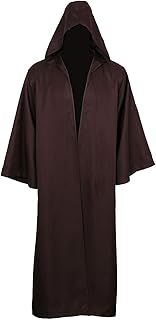 kinstell Jedi Uniform Hooded Robe Knight Suits Black Tunic Uniform Full Halloween Darth Hooded Robe Cloak Cosplay Costume