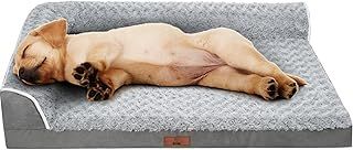Fur & Bone Velvet Medium Dog Bed - Orthopedic Dog Mattress with Egg Crate Foam for Joint Support - Non-Slip Bottom - Washable Bed - Puppy Bed - Crate Medium Dogs