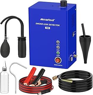MRCARTOOL T80 Automotive Smoke Machine Leak Detector with Built-in Air Pump EVAP Vacuum Smoke Diagnostic Tester Smoke Machine Leak Tester Pipeline Fuel Leakage Detector for 12V Car, Motorcycle, Boat