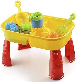 Sand and Water Table with Lid and Accessories - Kids Outdoor Play Garden Sandpit