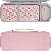 GEEKRIA Hard Shell Travel Carrying Case, Compatible with Logitech K380/k380s Keyboard +M350/M350s Mouse, Pebble 2 Combo, Protective Travel Bag (Pink)