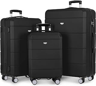 LUGG Travel Suitcase Set - Jetset 3-Piece Hard Shell Luggage, 20" 25" 29 Strong & Lightweight with Secure TSA Lock, Smooth 360° Wheels, Internal Pockets - Airline Approved
