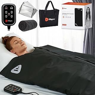 LifePro Infrared Sauna Blanket – Far Infrared Sauna for Home Relaxation – Infrared Sauna Blanket with 25–80°C Range – Portable Infrared Sauna for Detox & Recovery