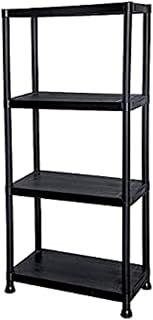 TAHA ® 4 TIER BLACK PLASTIC GARAGE STORAGE SHELVING SHELVES STORAGE UNIT SHED SHELF 133x60x30