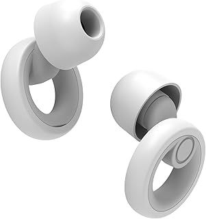 Ear Plugs for Sleep, Reusable Soft Silicone Earplugs Hearing Protection, Ear Plugs Noise Cancelling 30dB for Sleeping, Work, Cafes and Travel - Ear Tips in XS/S/M/L - White