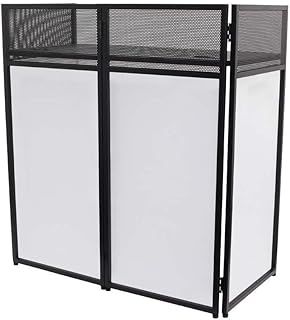 TEK audio Compact Lightweight Foldable DJ Booth DB750 included carrying bag and Interchangeable white or black Panels