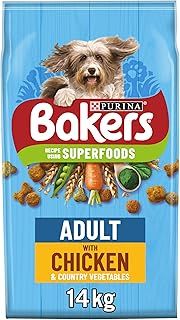 Bakers Adult Dry Dog Food Chicken and Veg 14 kg, Packaging May Vary