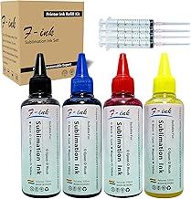 F-INK Sublimation Ink Compatible for Epson 4 Colors Inkjet Printers, 4x100ml (Black/Cyan/Magenta/Yellow)