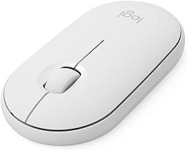 Logitech 910-005888 Pebble I345 Bluetooth Mouse, White, 1000 DPI, 59mm x 107mm x 26.5mm Dimensions